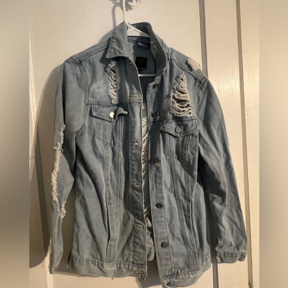 Distressed Jean jacket.